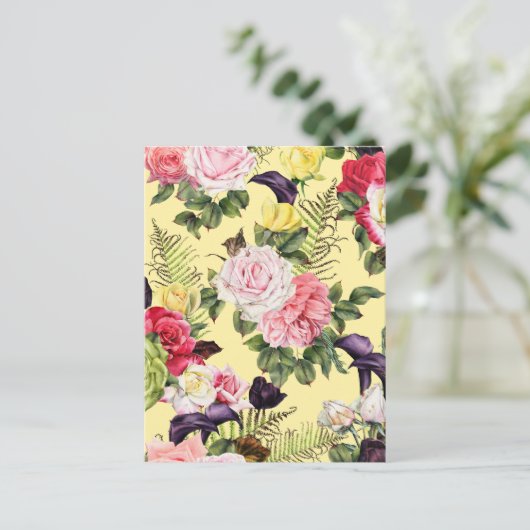 Rose Postkarte (Stehend Vorderseite)