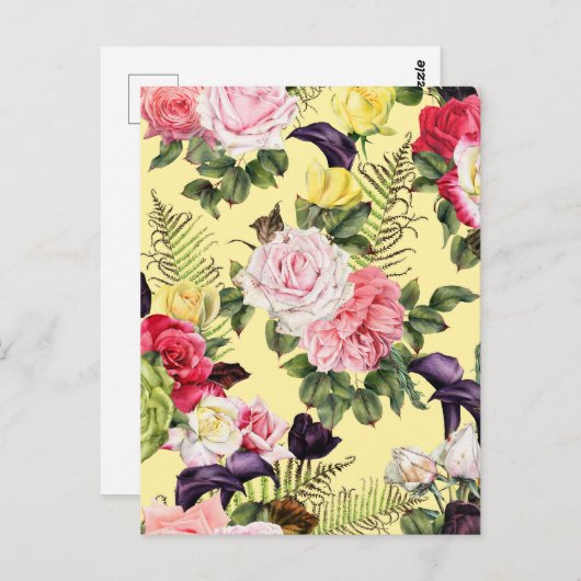 Rose Postkarte (Vorne/Hinten)