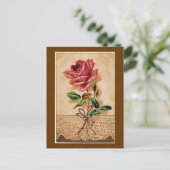 Rose Postkarte (Stehend Vorderseite)