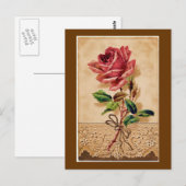 Rose Postkarte (Vorne/Hinten)