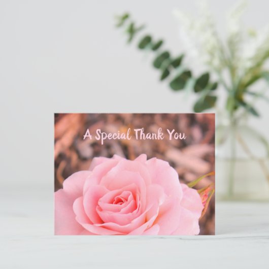 Rose Postkarte (Stehend Vorderseite)