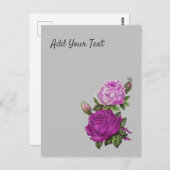 Rose Postkarte (Vorne/Hinten)