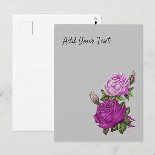 Rose Postkarte (Vorne/Hinten)