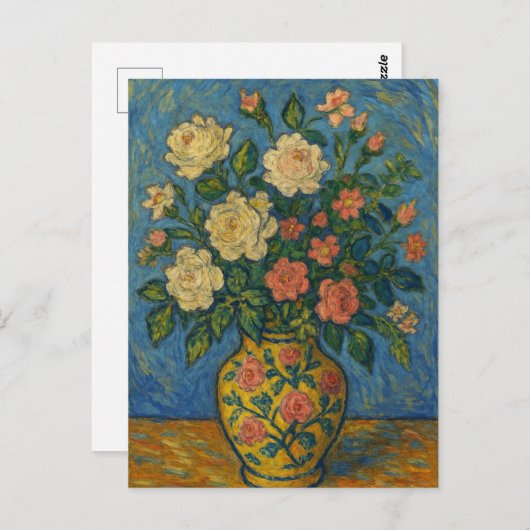 Rose Postkarte (Vorne/Hinten)