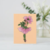 Rose Postkarte (Stehend Vorderseite)