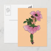 Rose Postkarte (Vorne/Hinten)
