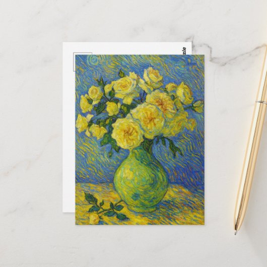 Rose Postkarte (Vorderseite/Rückseite Beispiel)