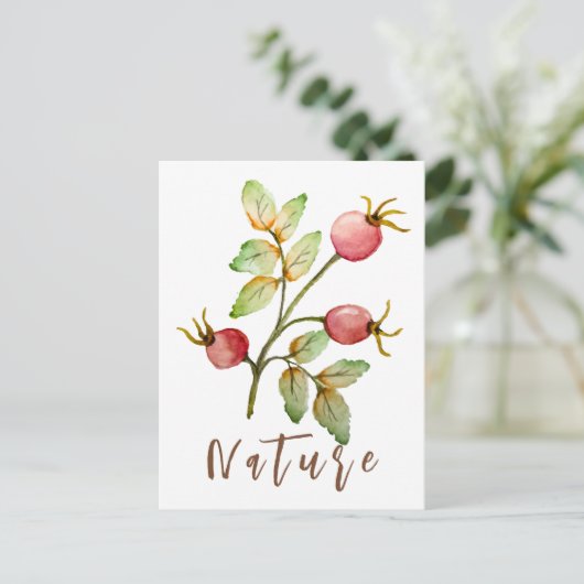 Rose Postkarte (Stehend Vorderseite)