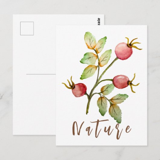 Rose Postkarte (Vorne/Hinten)