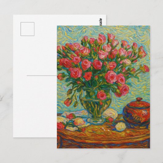 Rose Postkarte (Vorne/Hinten)