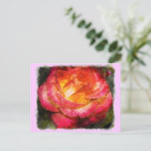 Rose Postkarte (Stehend Vorderseite)