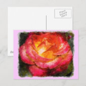 Rose Postkarte (Vorne/Hinten)