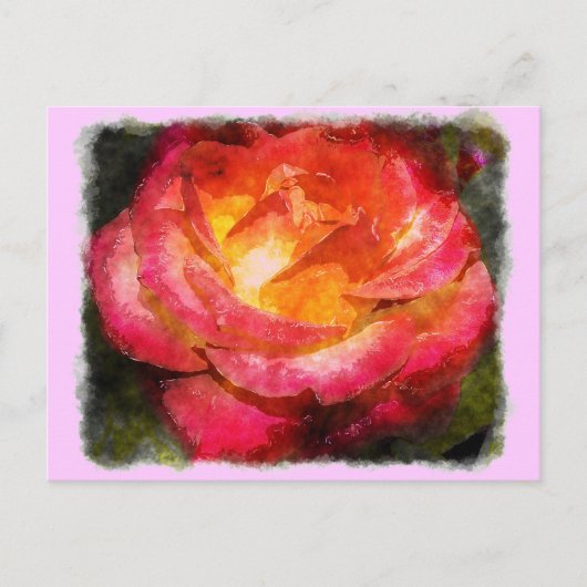 Rose Postkarte (Vorderseite)