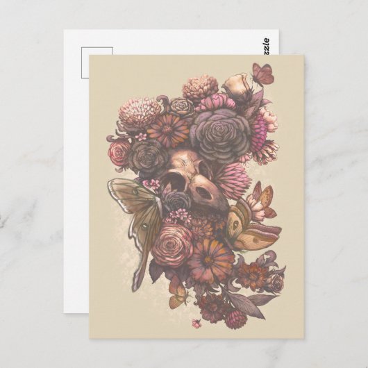 Rose Postkarte (Vorne/Hinten)