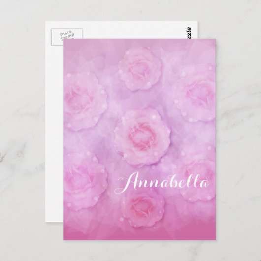 Rose Postkarte (Vorne/Hinten)