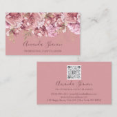 Rose Powder Blume Glam Event Planner QRCODE Visitenkarte (Vorne/Hinten)