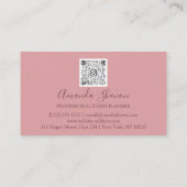 Rose Powder Blume Glam Event Planner QRCODE Visitenkarte (Rückseite)