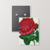 Rose Print Rochester Lithographing and Printing Co Button (Vorderseite/Rückseite)