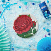 Rose Print Rochester Lithographing and Printing Co Pappteller (Party)