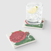 Rose Print Rochester Lithographing and Printing Co Steinuntersetzer (Seitenansicht)