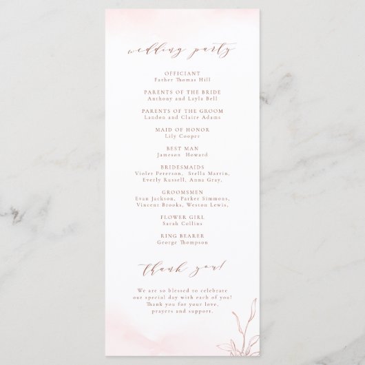 Rose Programm (Rückseite)