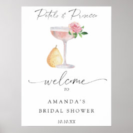 Rose Prosecco begrüßt Brautparty Party Poster