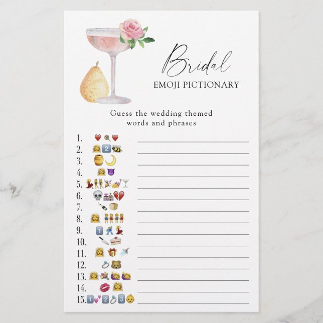 Rose Prosecco Brautparty Emoji Picknick (Vorderseite)