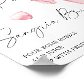 Rose Prosecco Brautparty - Sangria Bar Poster (Ecke)