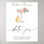 Rose Prosecco - datiert Nacht Ideen. Datum jar bri Poster (Vorne)