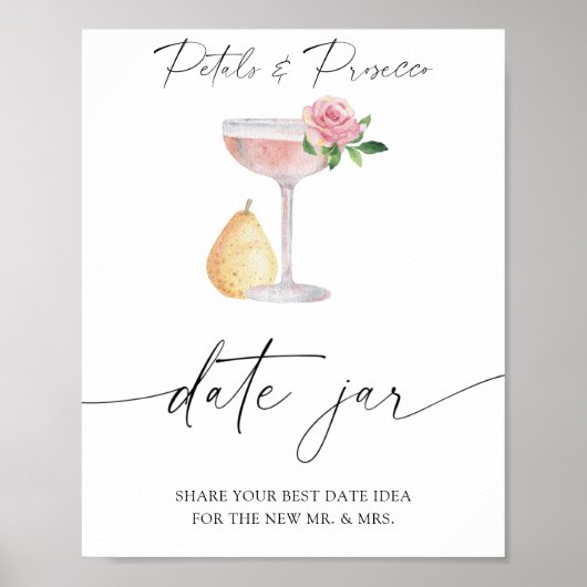 Rose Prosecco - datiert Nacht Ideen. Datum jar bri Poster (Vorne)