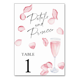 Rose Prosecco - Hochzeitstisch Nummer Tischnummer