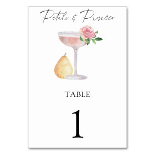 Rose Prosecco - Hochzeitstisch Nummer Tischnummer