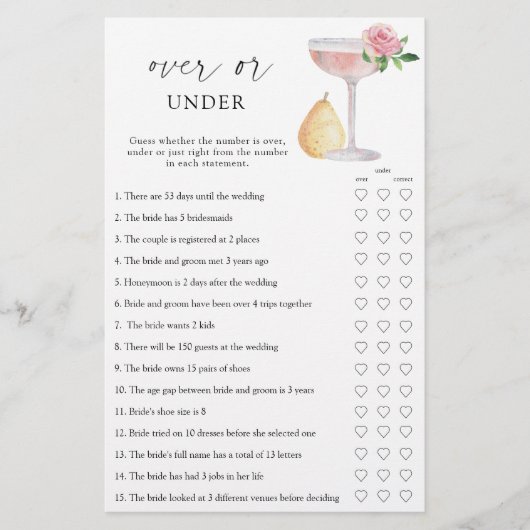 Rose Prosecco - Über oder unter Brautparty (Vorderseite)