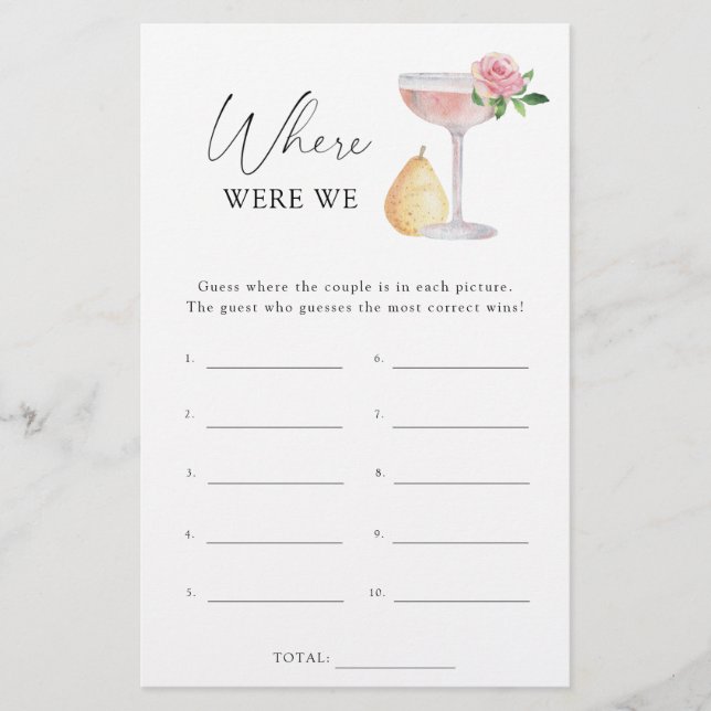 Rose Prosecco - Wo waren wir Brautparty (Vorderseite)