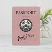 Rose Puerto Rico Passport Save The Date (Stehend Vorderseite)