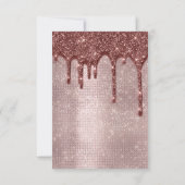 Rose Pulver Funkelnd Glitzer Tropfen Brautparty Einladung (Rückseite)