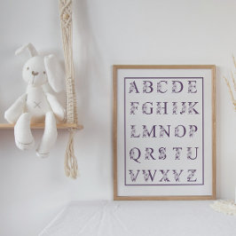 Rose Purple Alphabet Poster