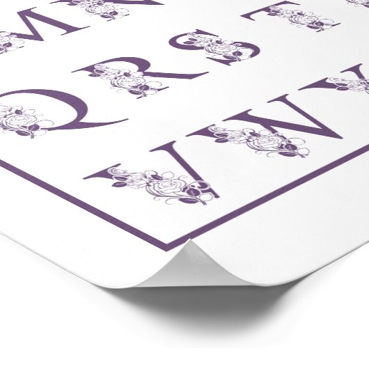 Rose Purple Alphabet Poster (Ecke)