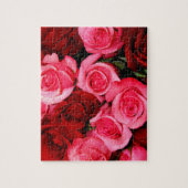 Rose, Puzzle in Rosa und Rot-Puzzle (Vertikal)