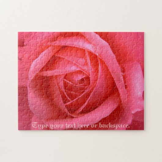 Rose Puzzle Personalisiert Pink Rose Puzzles (Horizontal)