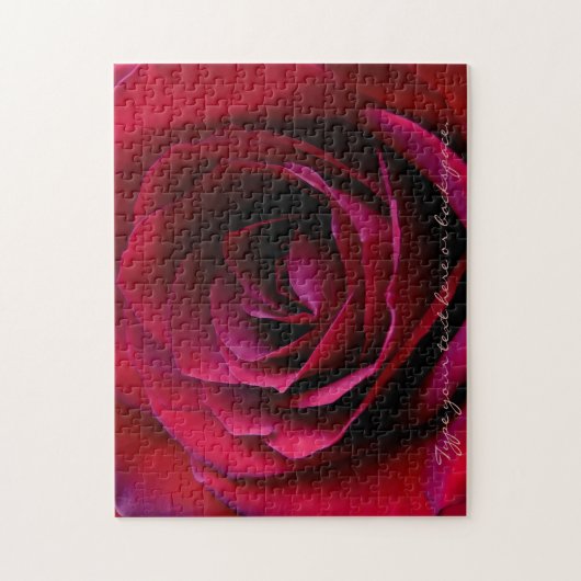Rose Puzzle Personalisierte Rote Rose Puzzles (Vertikal)
