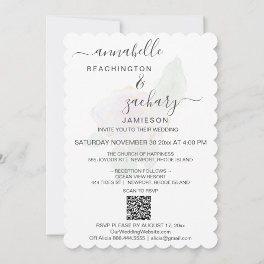 *~* ROSE QR Einfache UAWG Gold AR12 Einladung zur  (Rückseite)