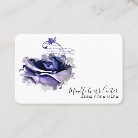 *~* ROSE QR Meditation Reiki Yoga Floral Blume Visitenkarte (Vorderseite)