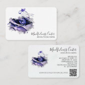 *~* ROSE QR Meditation Reiki Yoga Floral Blume Visitenkarte (Vorne/Hinten)