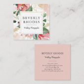 Rose Quadratische Visitenkarte (Vorne/Hinten)