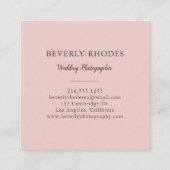 Rose Quadratische Visitenkarte (Rückseite)