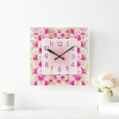 Rose Quadratische Wanduhr (Zuhause)