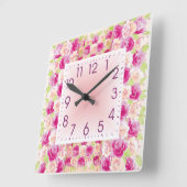 Rose Quadratische Wanduhr (Winkel)