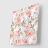 Rose Quadratische Wanduhr (Winkel)