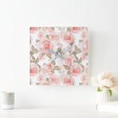 Rose Quadratische Wanduhr (Zuhause)